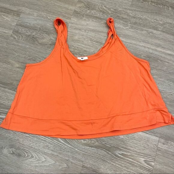 Bp Orange Relaxed Fit Crop Top Twisted Cami Straps Bright Spring Color Summer - Picture 4 of 6